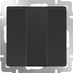 Выключатель трехклавишный Werkel 10A/250В черный матовый a051596